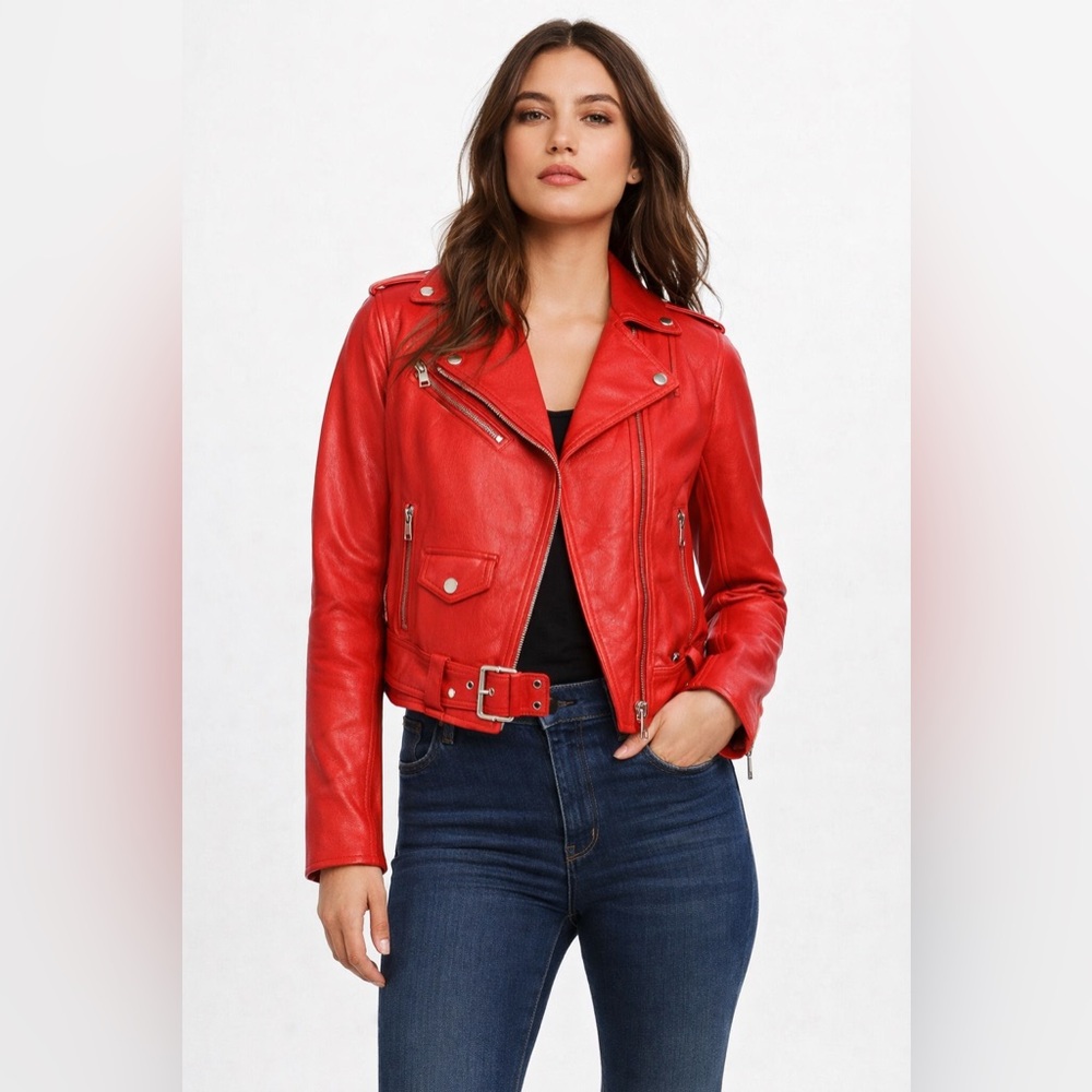 MICHAEL Michael Kors Red Leather Jacket
